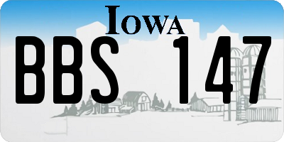 IA license plate BBS147