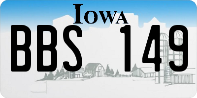 IA license plate BBS149