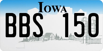 IA license plate BBS150