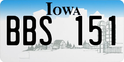 IA license plate BBS151