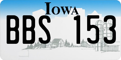 IA license plate BBS153