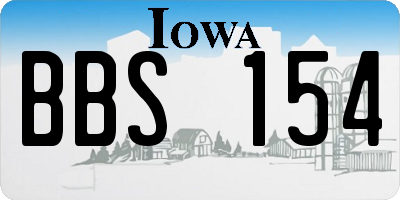IA license plate BBS154