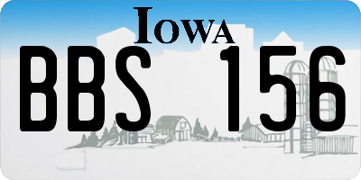 IA license plate BBS156