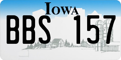 IA license plate BBS157