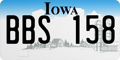 IA license plate BBS158