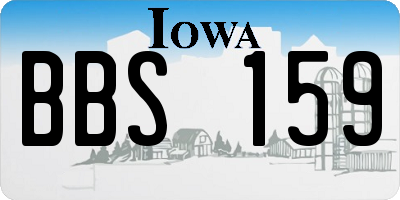 IA license plate BBS159