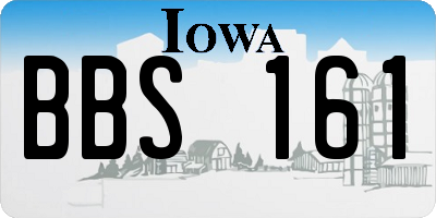 IA license plate BBS161
