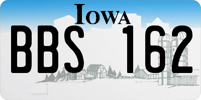 IA license plate BBS162