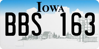 IA license plate BBS163