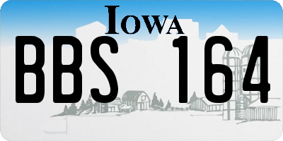 IA license plate BBS164