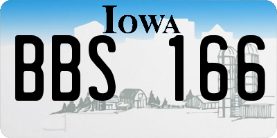 IA license plate BBS166