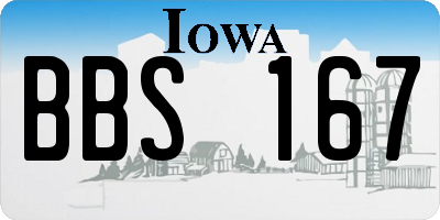 IA license plate BBS167