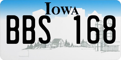 IA license plate BBS168