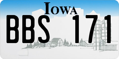 IA license plate BBS171