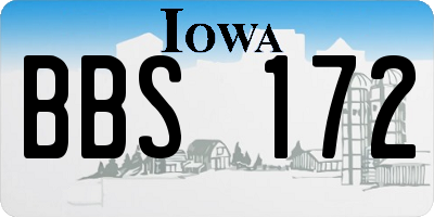 IA license plate BBS172