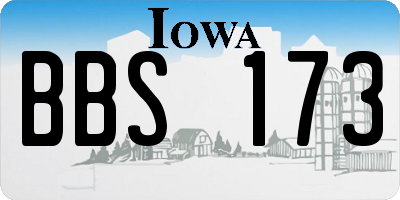 IA license plate BBS173