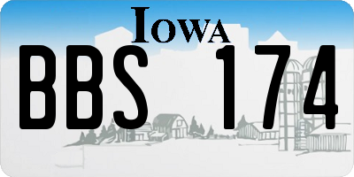 IA license plate BBS174