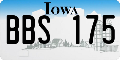 IA license plate BBS175