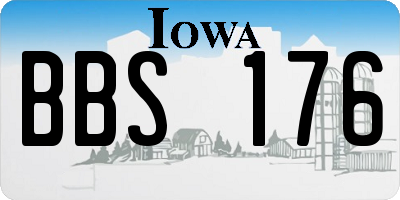 IA license plate BBS176