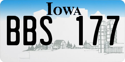 IA license plate BBS177