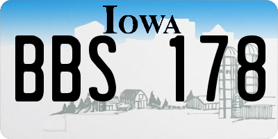 IA license plate BBS178