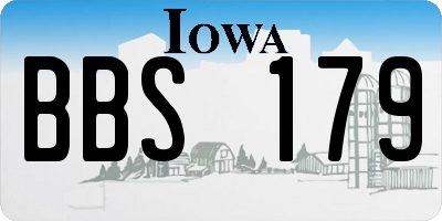 IA license plate BBS179