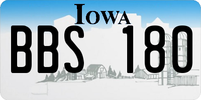IA license plate BBS180