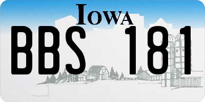 IA license plate BBS181