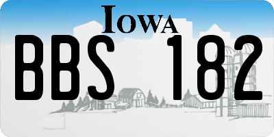 IA license plate BBS182