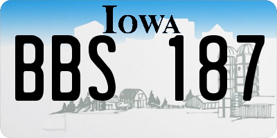 IA license plate BBS187