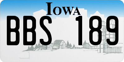 IA license plate BBS189