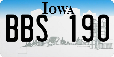 IA license plate BBS190