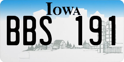 IA license plate BBS191