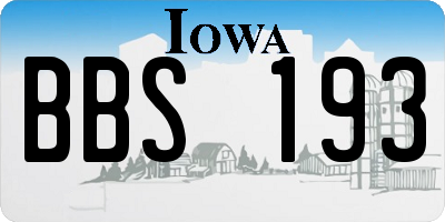 IA license plate BBS193
