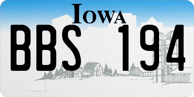 IA license plate BBS194