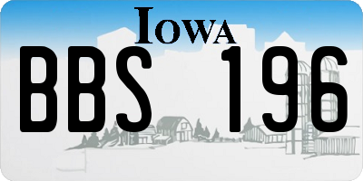 IA license plate BBS196