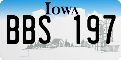 IA license plate BBS197
