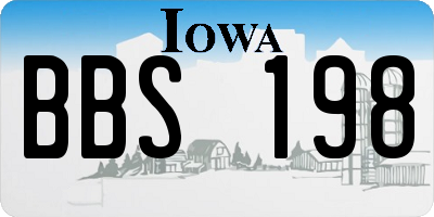 IA license plate BBS198