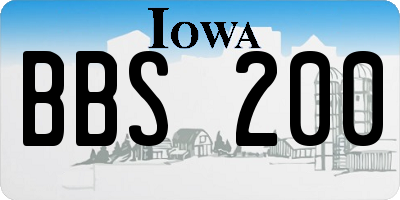 IA license plate BBS200