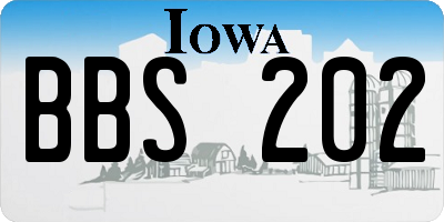 IA license plate BBS202