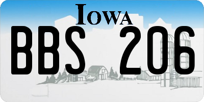 IA license plate BBS206