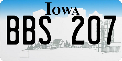 IA license plate BBS207