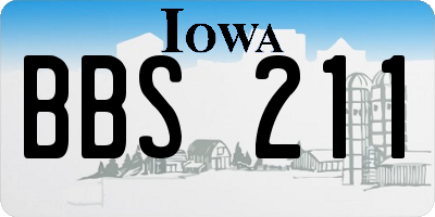 IA license plate BBS211