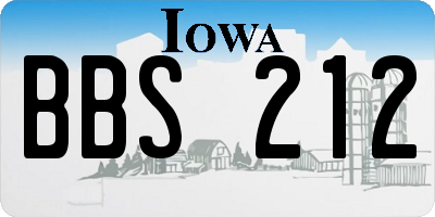 IA license plate BBS212