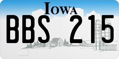 IA license plate BBS215