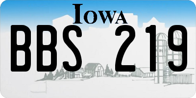 IA license plate BBS219