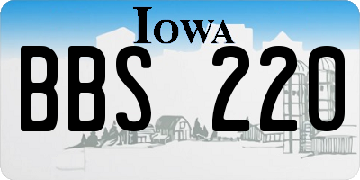 IA license plate BBS220