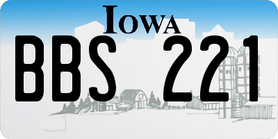 IA license plate BBS221