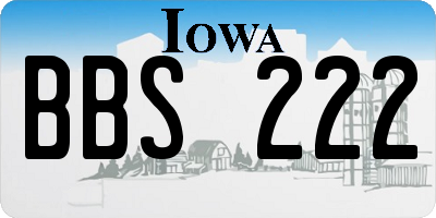 IA license plate BBS222