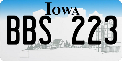 IA license plate BBS223